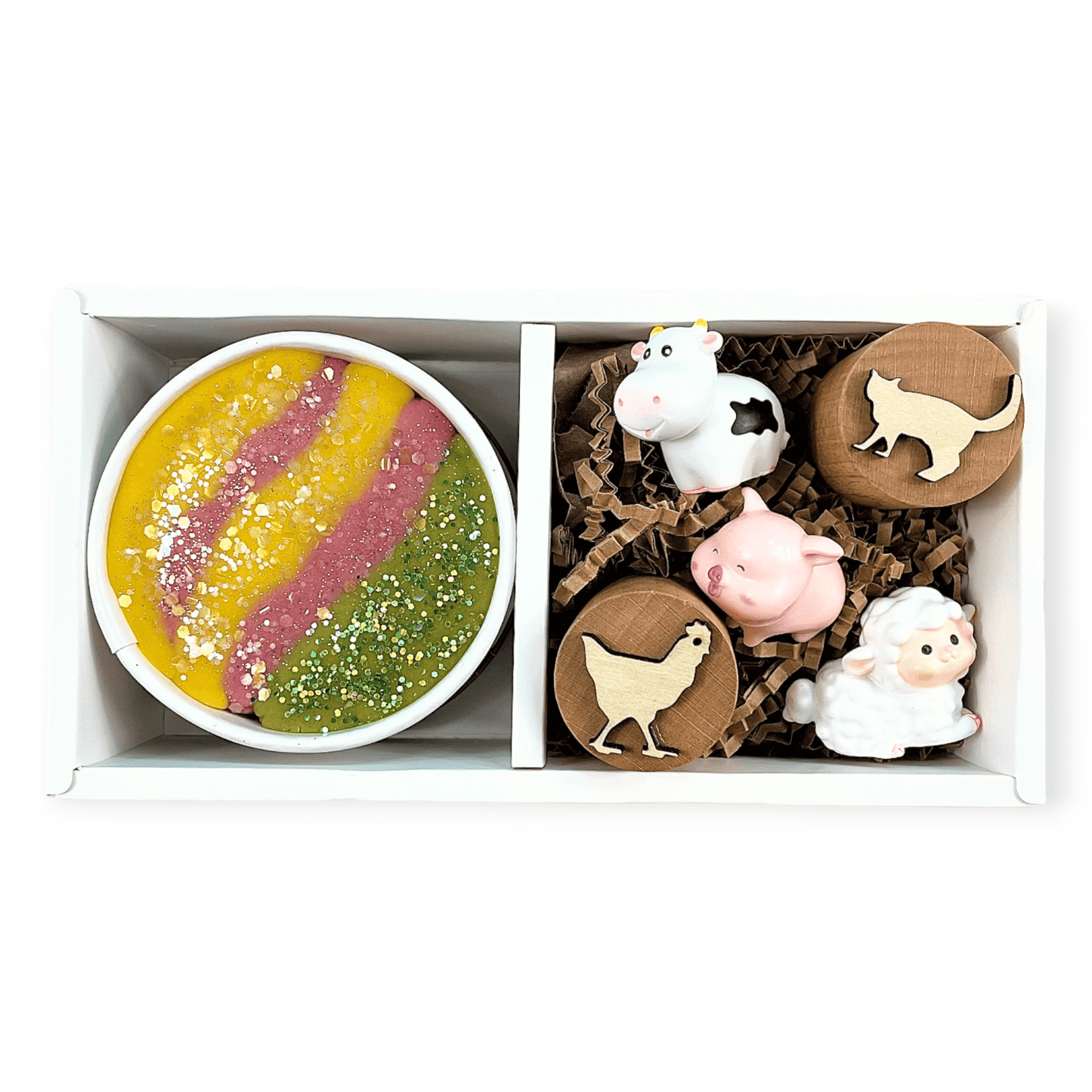 Barnyard Glitter Mini Sensory Dough Kit - Organic & Imaginative