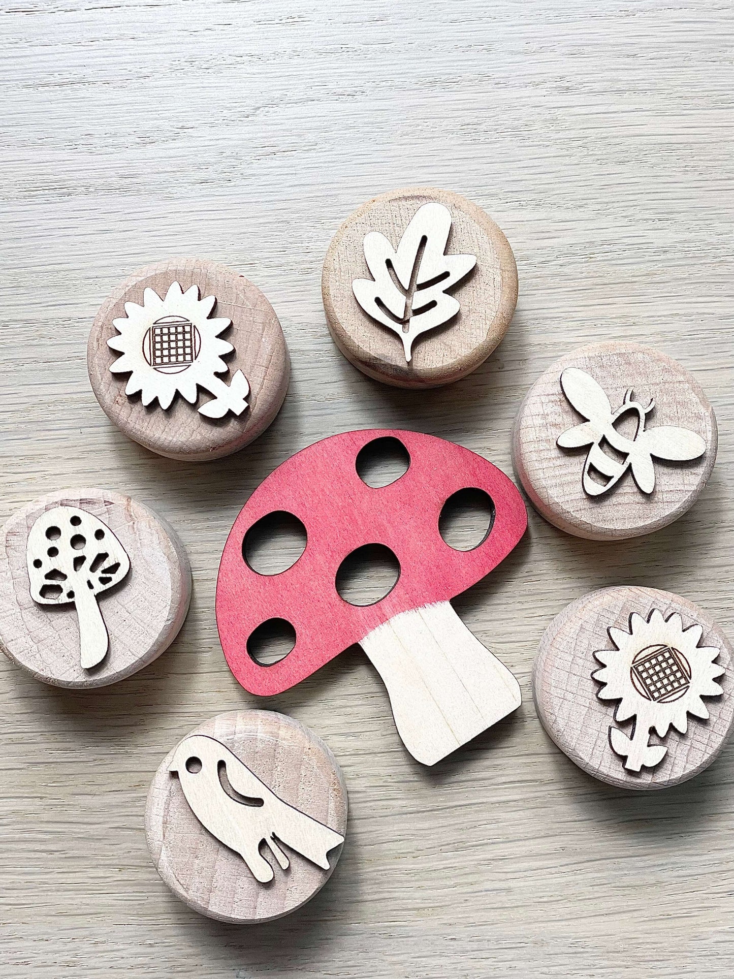 Buzz & Blossom: Sunflower and Bee Dough Stamp Set (Set of 6)